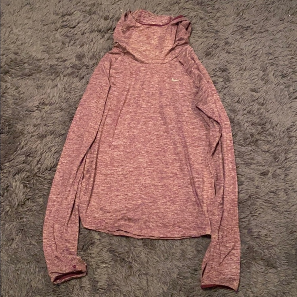 Nike dri fit scuba neck hooded long sleeve